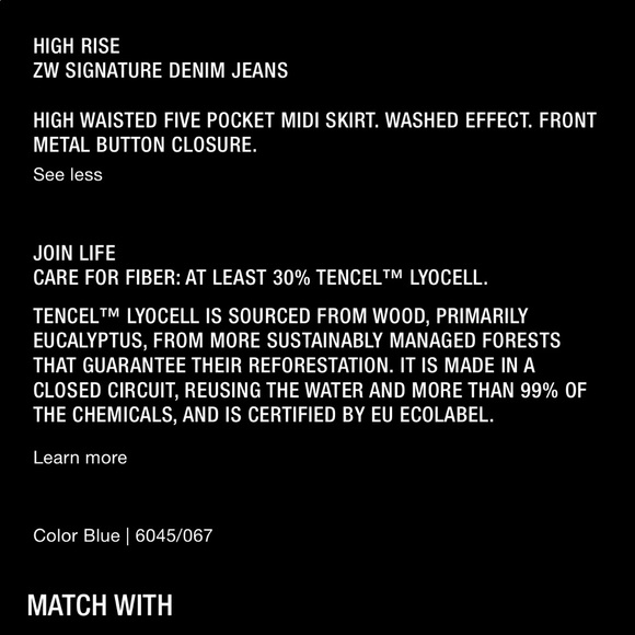 NWT ZARA Buttoned denim skirt - Picture 9 of 11